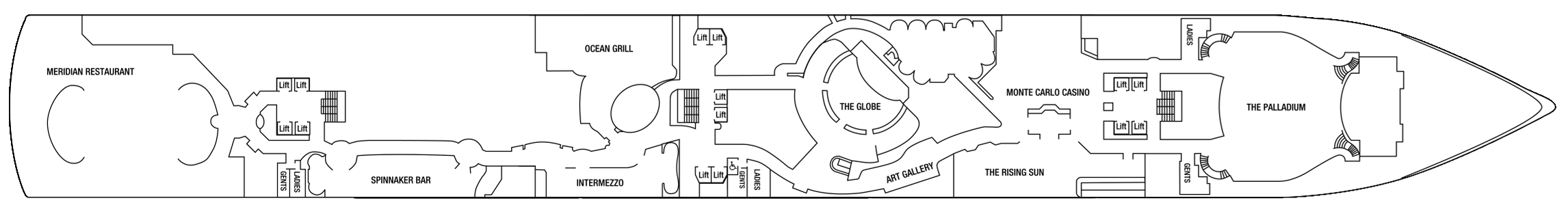 P&O Crusies, Arcadia, Deck 2 - F Deck.png